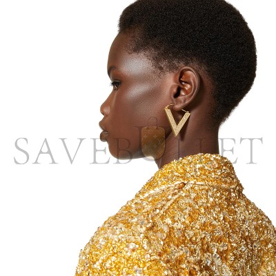 VALENTINO GARAVANI GOLD V DETAIL EARRINGS 